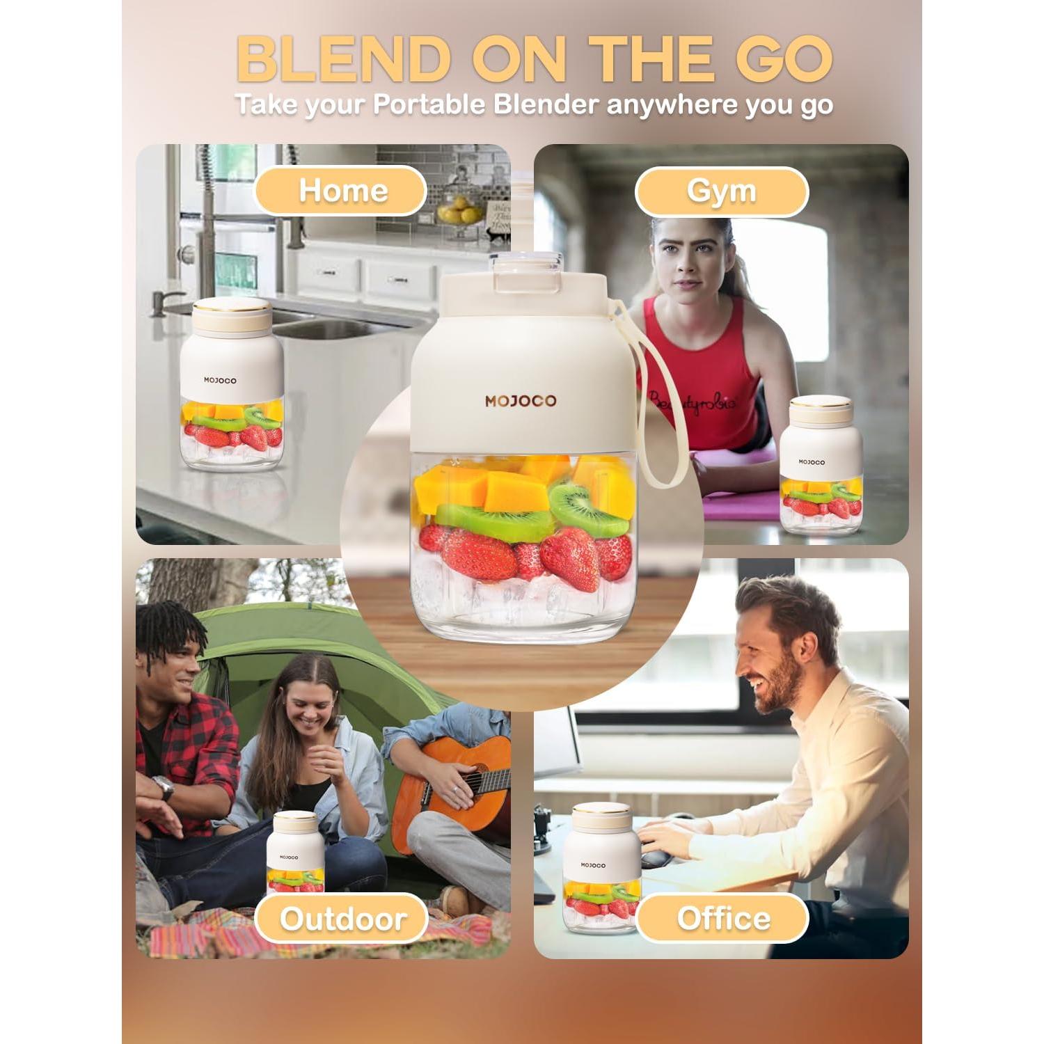 Licuadora Portátil Mojoco 24oz Inalámbrica con Cuchilla Acero