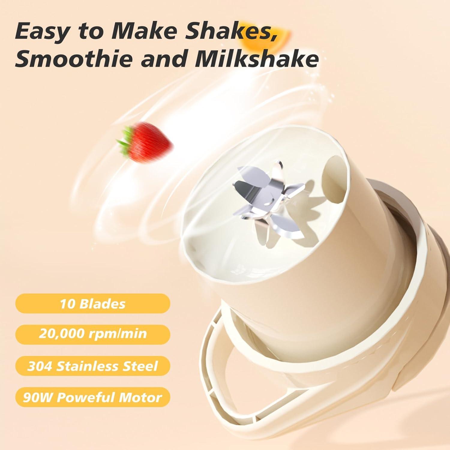 Licuadora Portátil John Smith 975ml Recargable USB Blanca