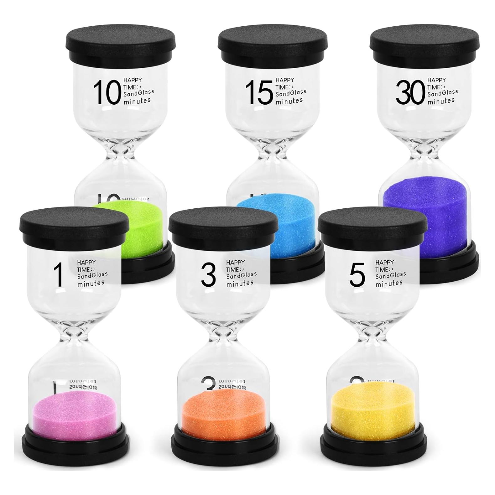 Temporizadores de Arena Shindel 6 Piezas Multicolor 1-30 Min