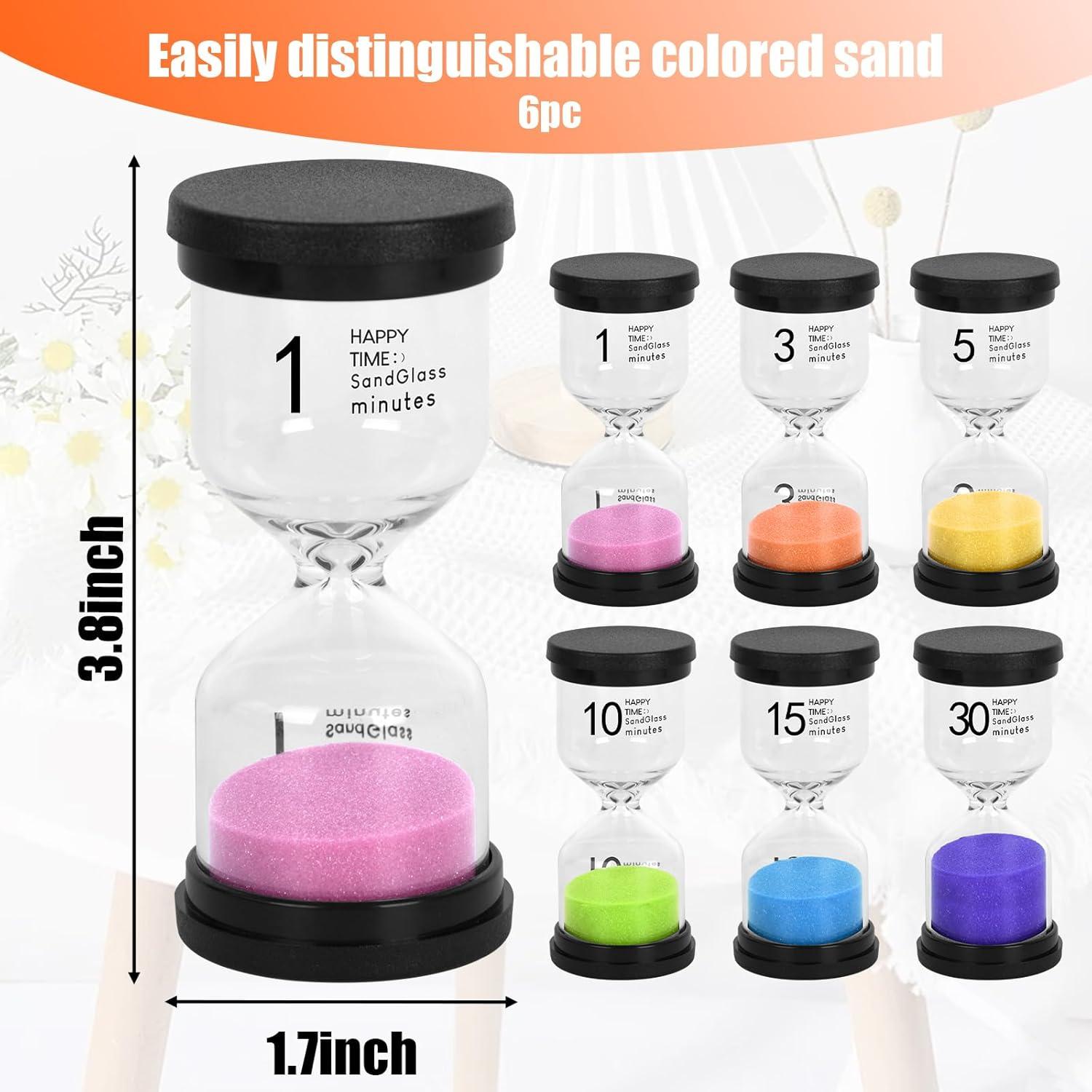 Temporizadores de Arena Shindel 6 Piezas Multicolor 1-30 Min