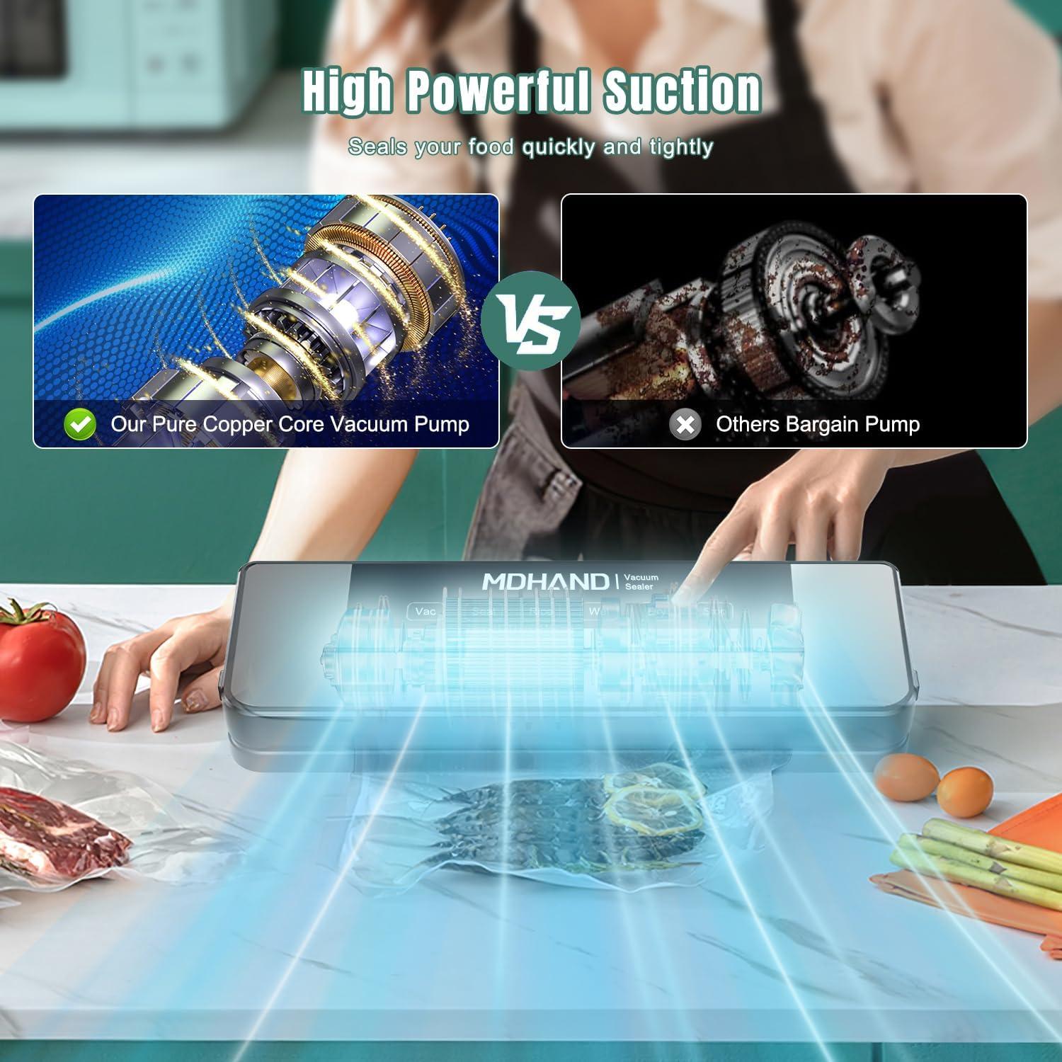 Sellador al Vacío MDHAND Automático Acero Inoxidable 158g