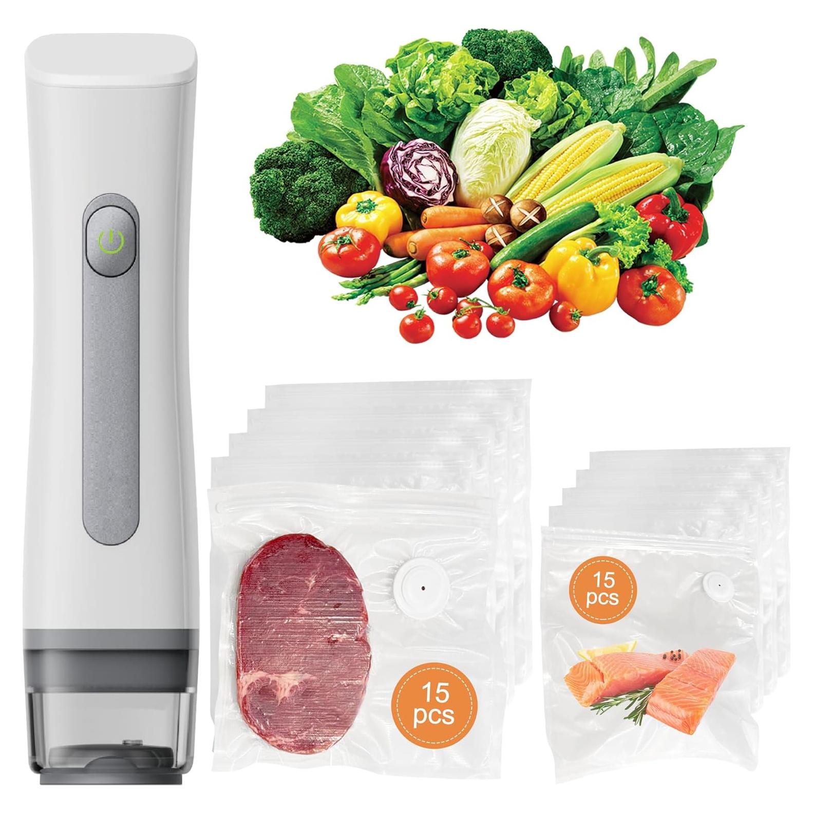 Selladora al Vacío Compacta dKargo con 30 Bolsas Reutilizables