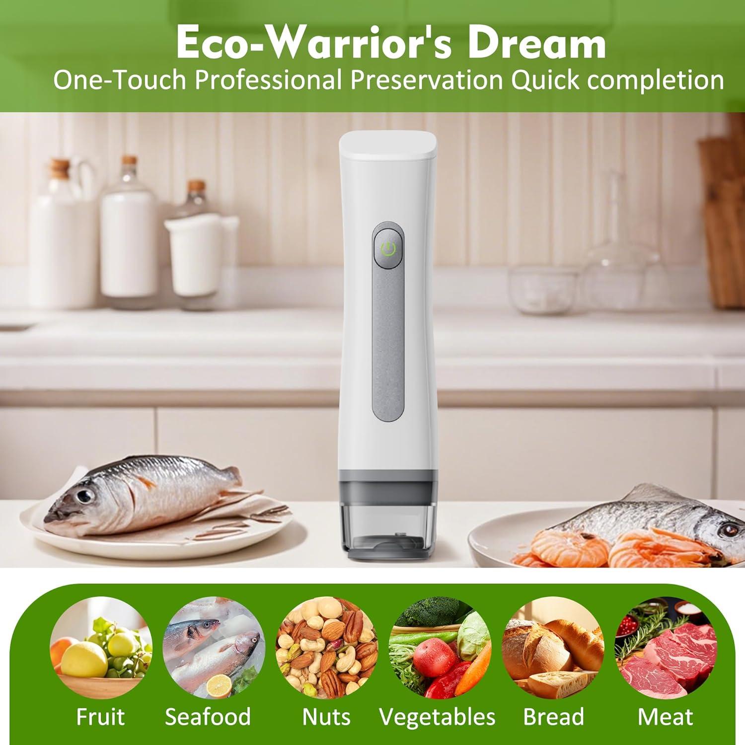 Selladora al Vacío Compacta dKargo con 30 Bolsas Reutilizables