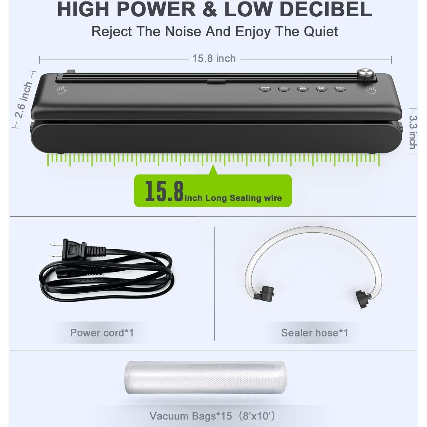 Máquina de Sellado al Vacío BEYUAM 5 en 1 con Cortador
