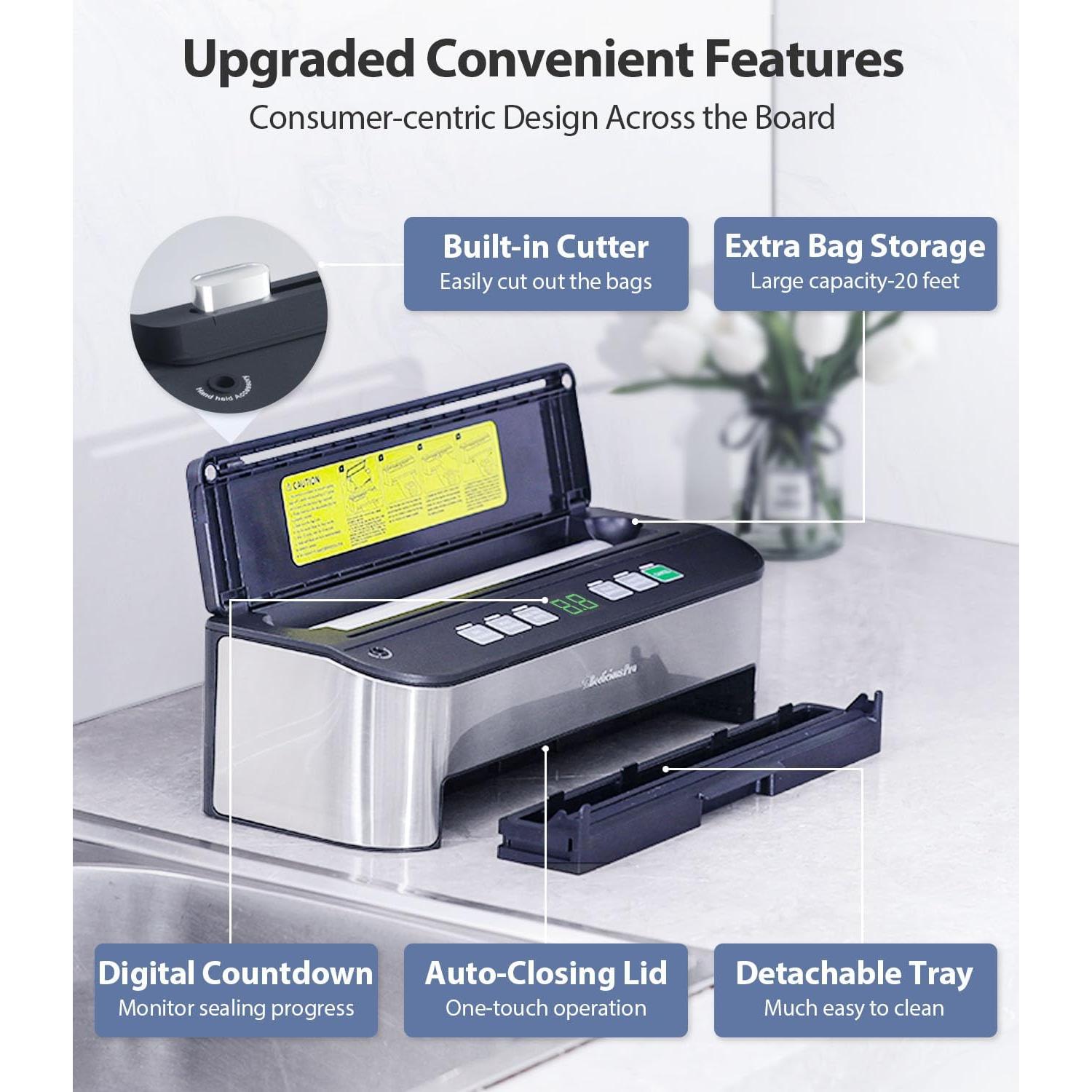 Selladora al Vacío Beelicious Pro Automática 8-en-1 85KPA