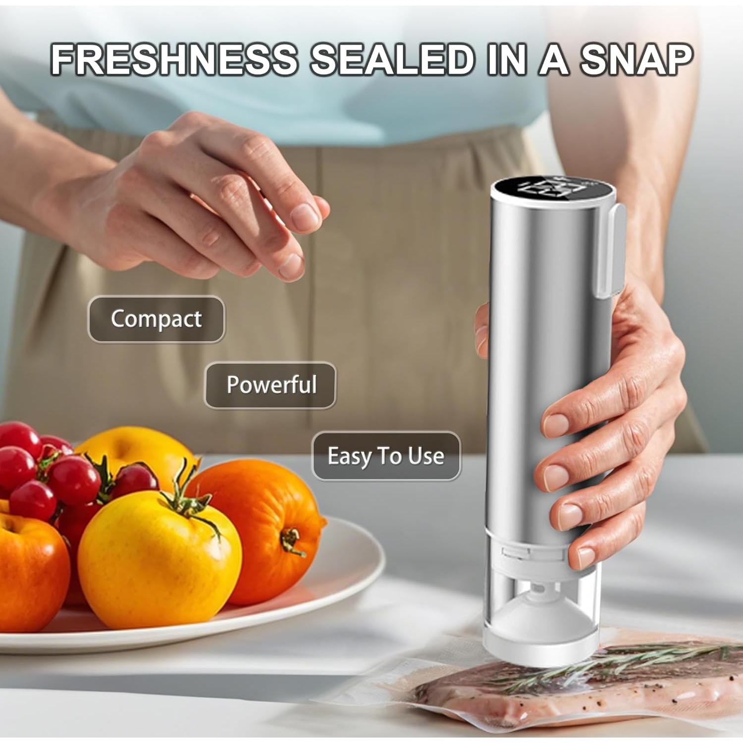 Sellador de Vacío Manual FloVogue Compacto 0.6 kg 10 Bolsas