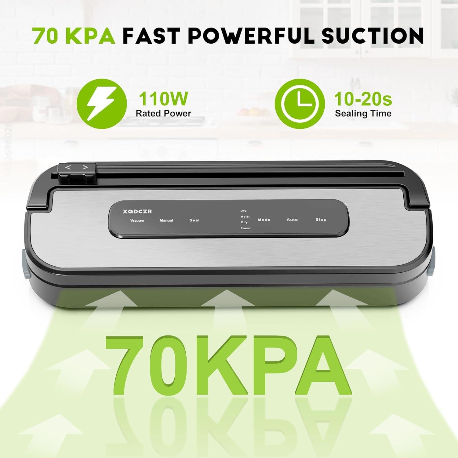 Máquina Selladora al Vacío XQDCZR VS1 con Cortador y 20 Bolsas