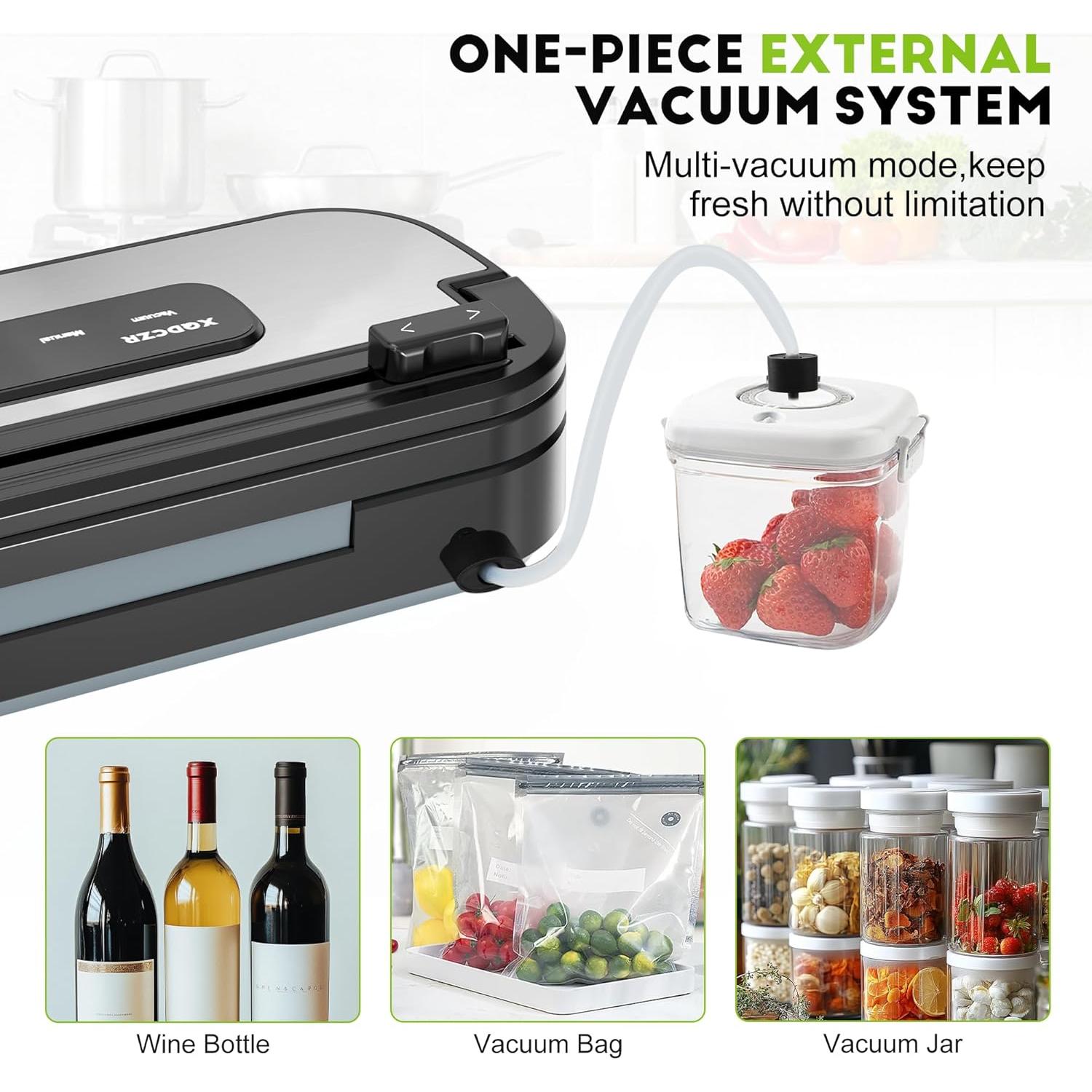 Máquina Selladora al Vacío XQDCZR VS1 con Cortador y 20 Bolsas