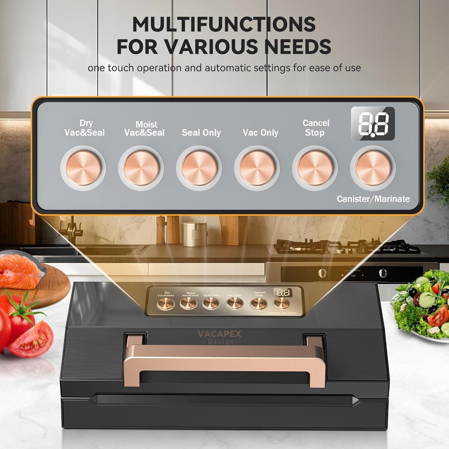 Sellador al vacío VACAPEX 2025 acero inoxidable 2.36 kg