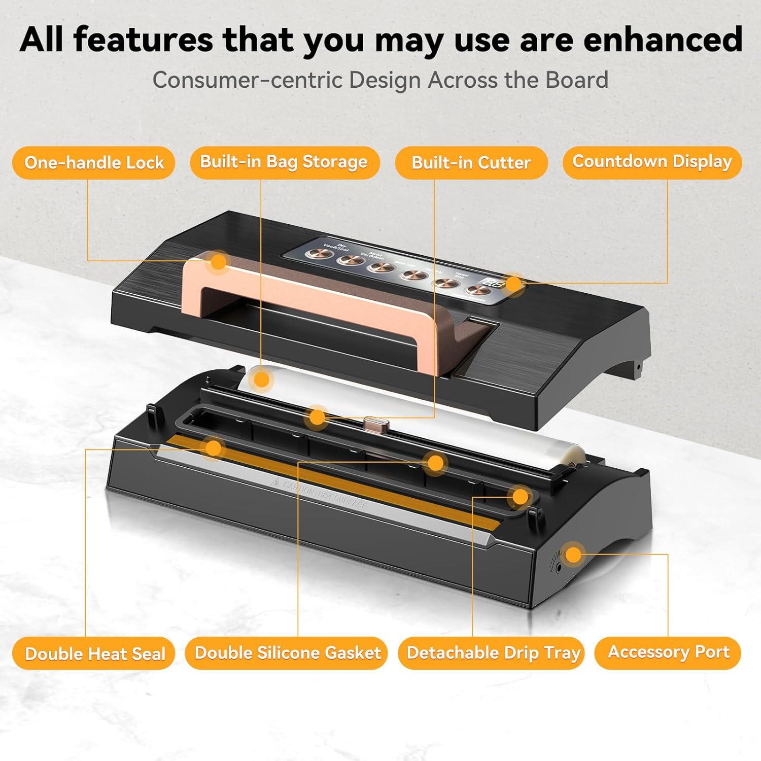 Sellador al vacío VACAPEX 2025 acero inoxidable 2.36 kg
