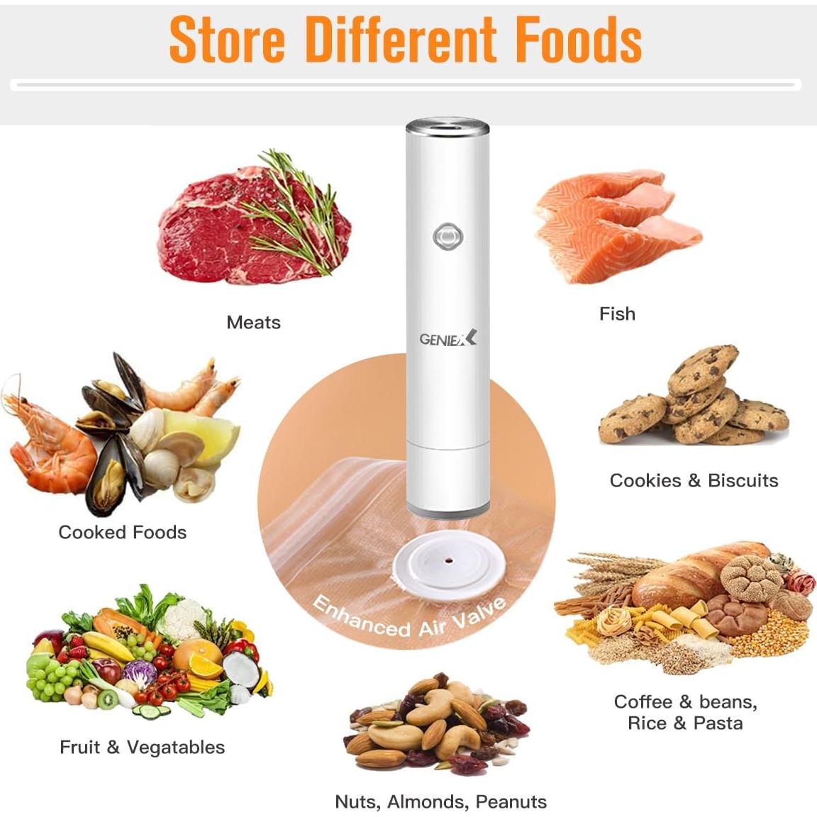 Sellador de Vacío de Mano GENIEX Recargable Inalámbrico