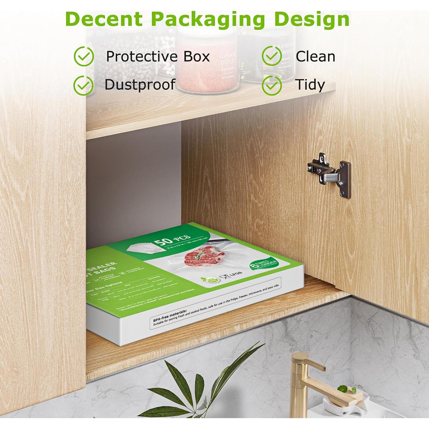 Bolsas de Sellado al Vacío Bonsenkitchen 50 Quart 20x30 cm