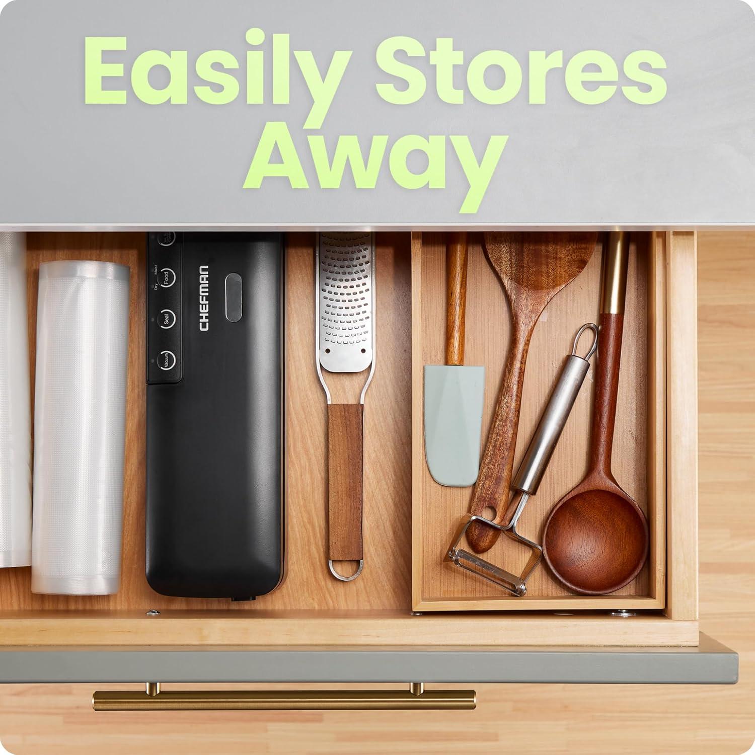 Máquina de Sellado al Vacío Chefman RJ45-VS-R, Compacta 100W