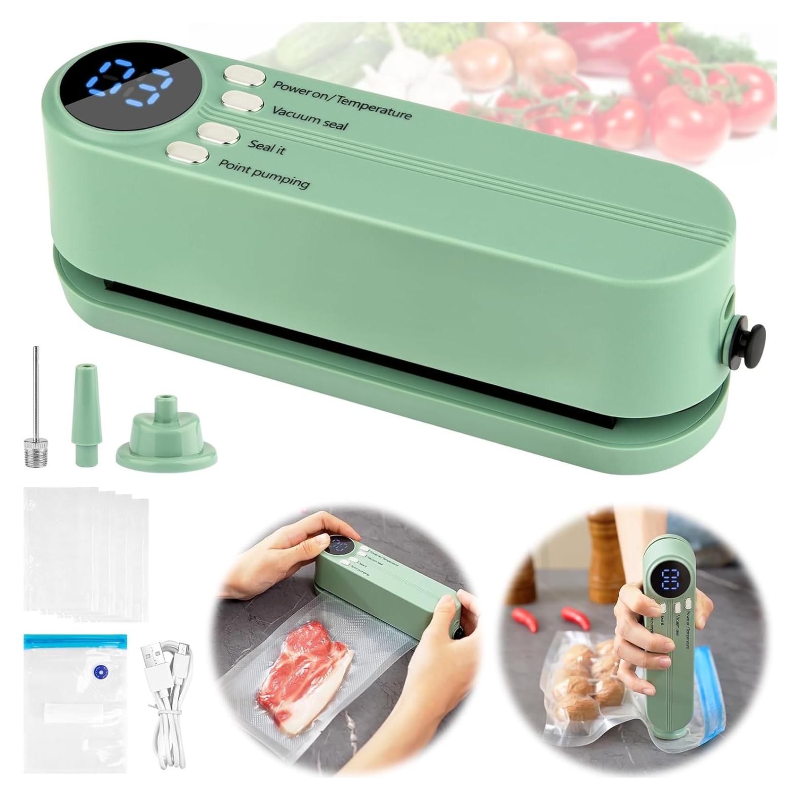 Mini Sellador de Vacío Keledz VS-818 Recargable Verde