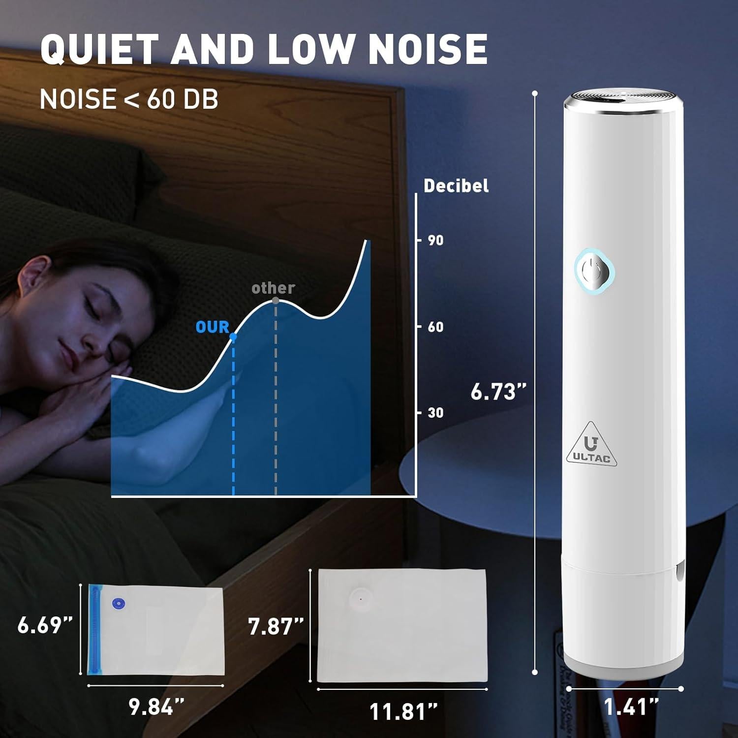 Sellador al vacío ULTAC portátil con 10 bolsas reutilizables