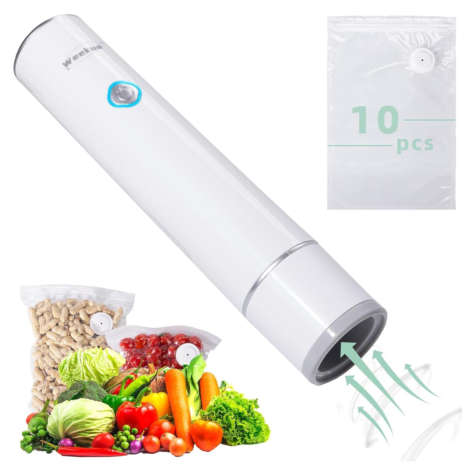 Sellador de Vacío WEEKUU Portátil Automático USB-C 10 Bolsas