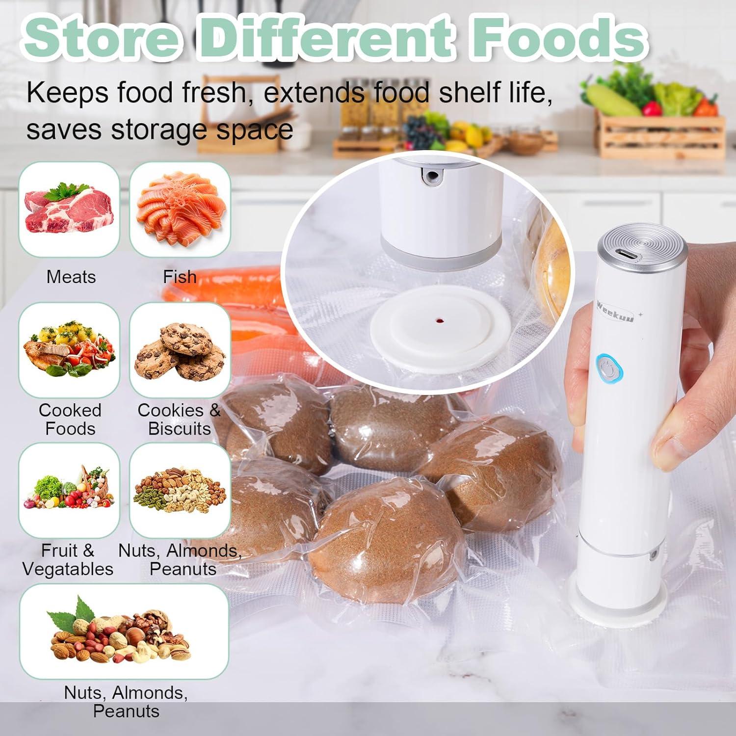 Sellador de Vacío WEEKUU Portátil Automático USB-C 10 Bolsas