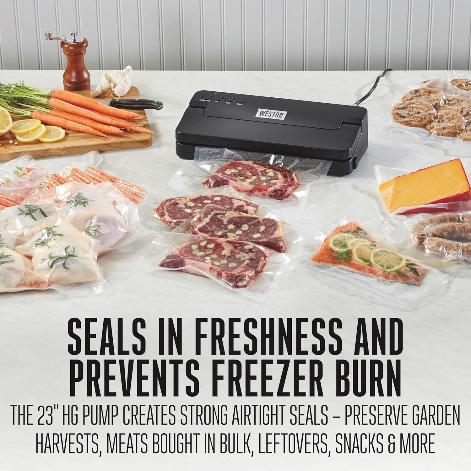 Máquina de Sellado al Vacío Weston 100W, 27.94 cm, Negra