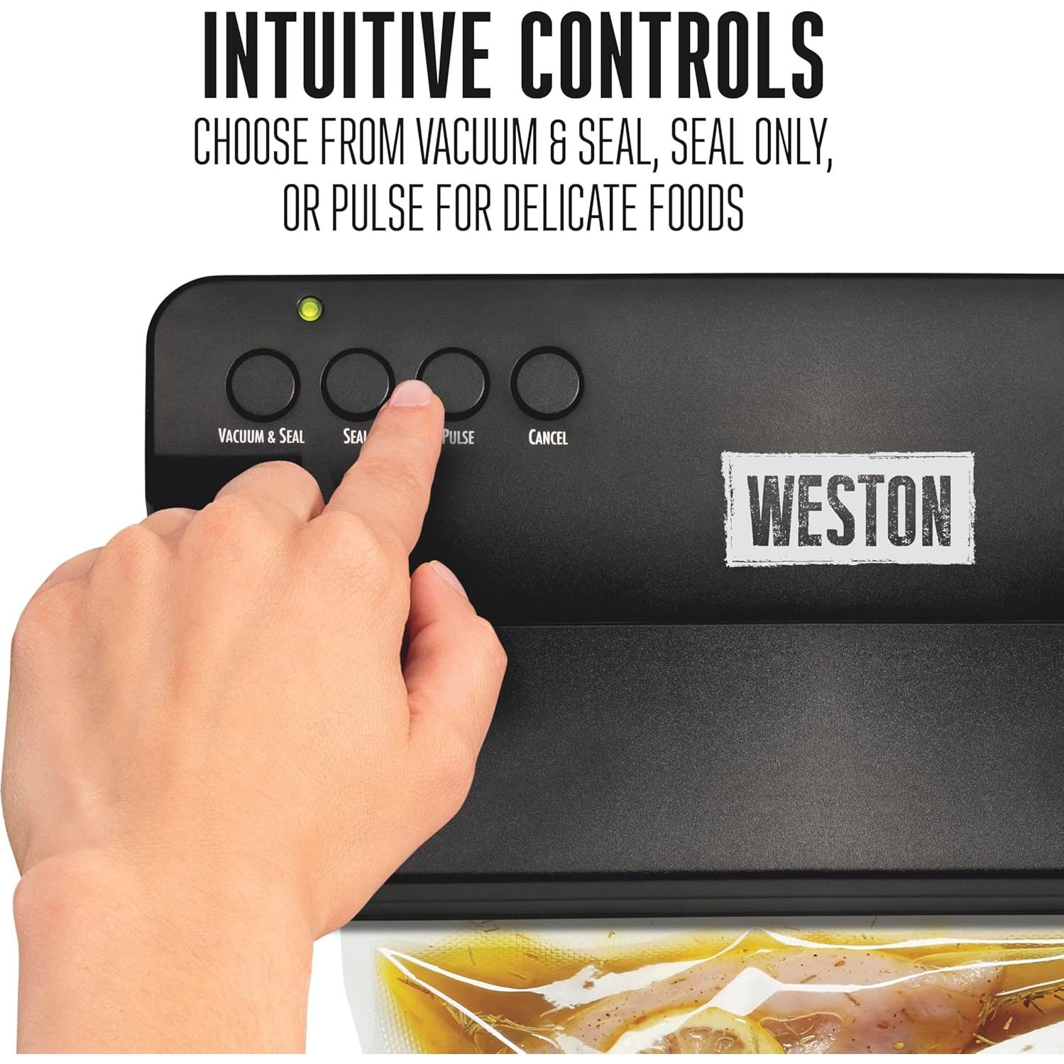 Máquina de Sellado al Vacío Weston 100W, 27.94 cm, Negra