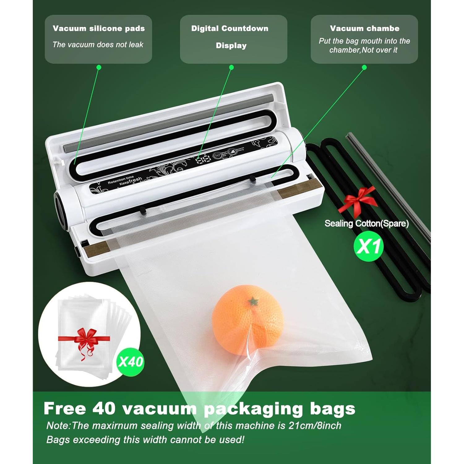 Sellador al vacío automático TETEOLALA 210mm con 40 bolsas