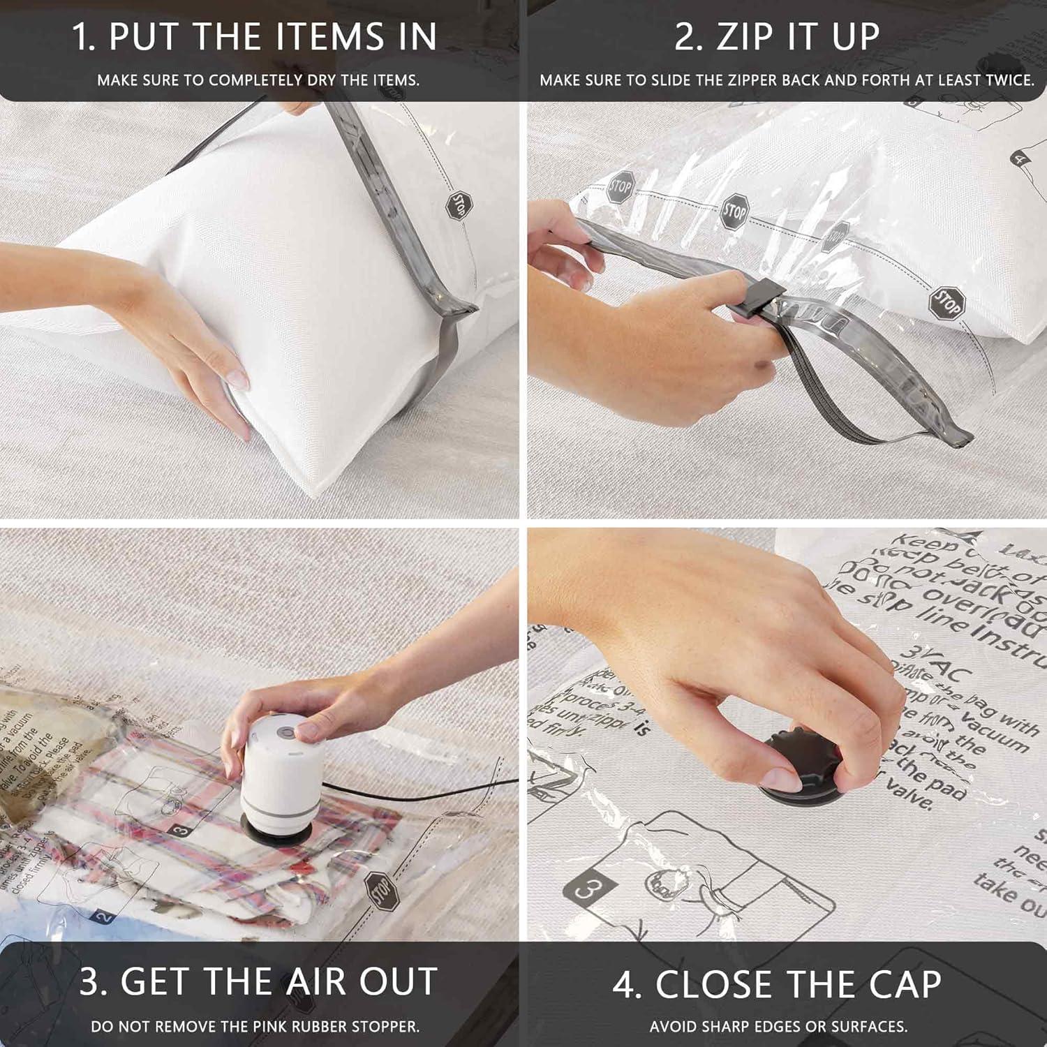 SUOCO 20 Bolsas de Almacenamiento al Vacío con Bomba