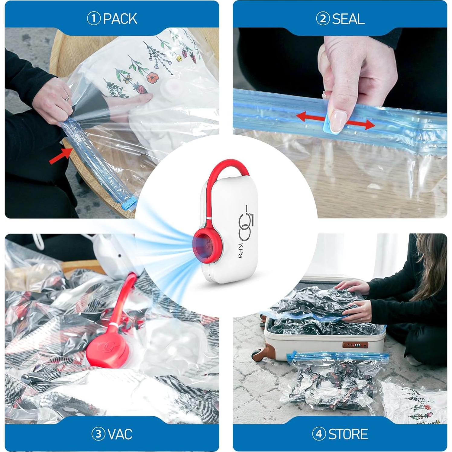 Bolsas de Almacenamiento al Vacío Vacbird 10 Pzas con Bomba