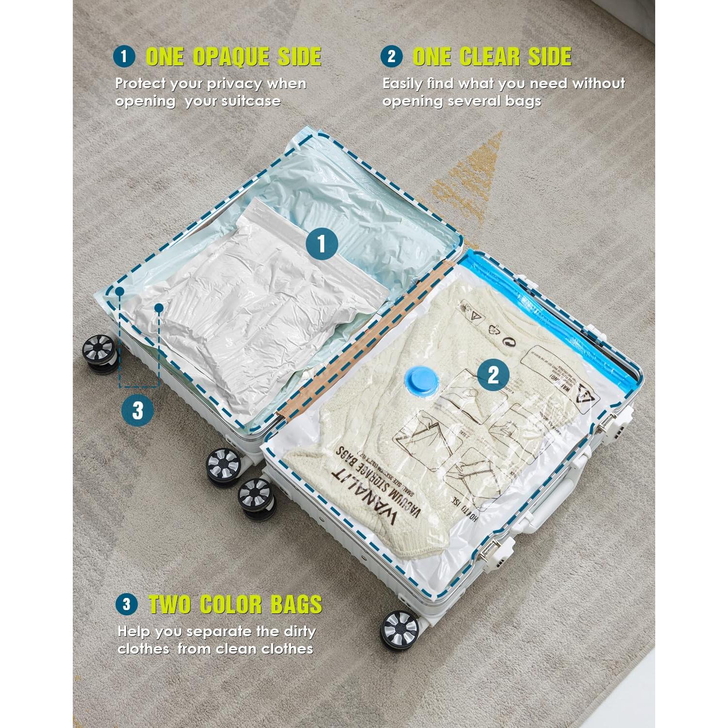 Bolsas de Almacenamiento al Vacío WANALIT 8 Paquete Viaje