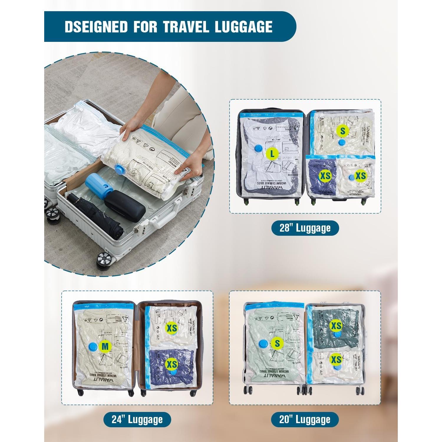 Bolsas de Almacenamiento al Vacío WANALIT 8 Paquete Viaje