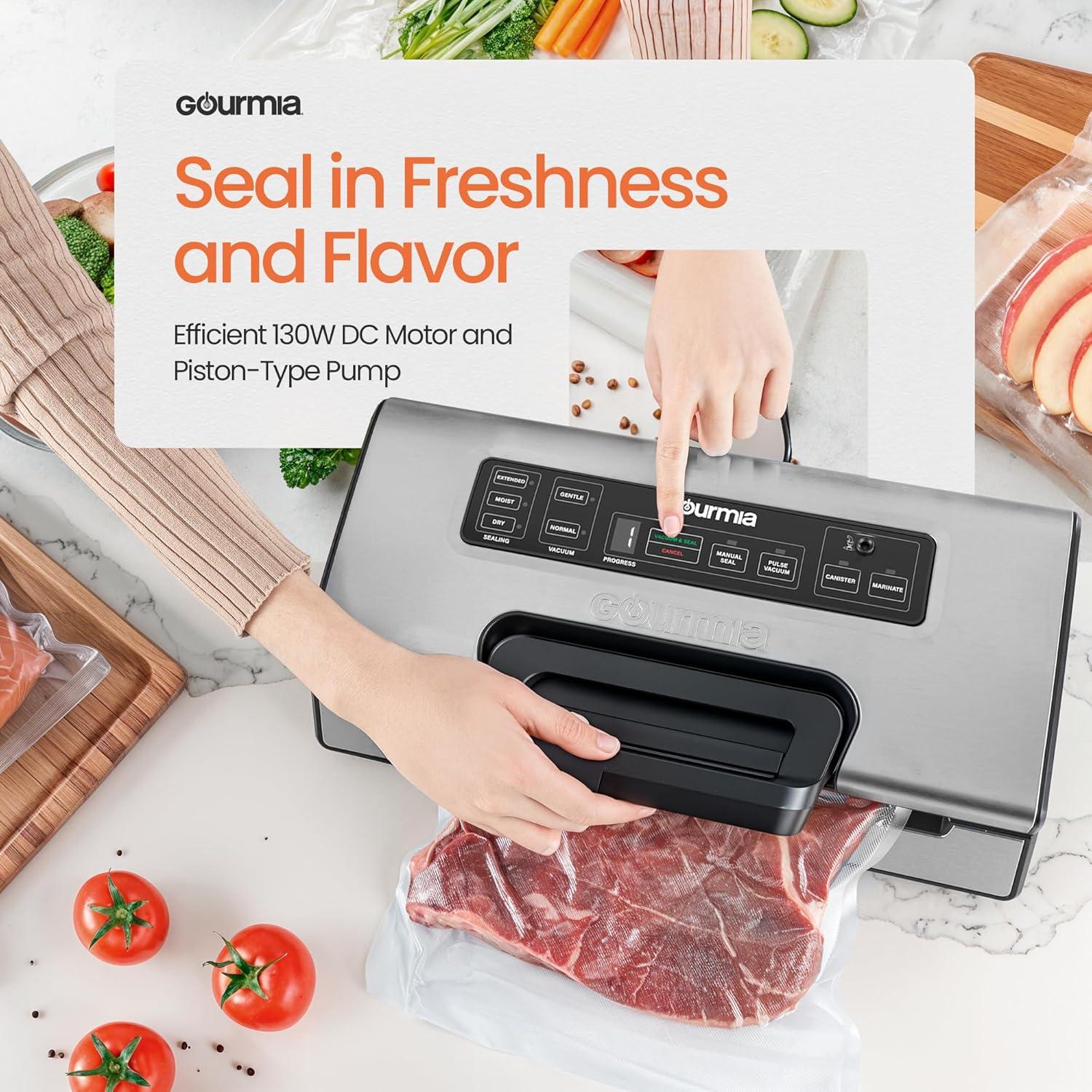 Máquina Selladora al Vacío Gourmia GVS1415 15 L/min Acero Inoxidable