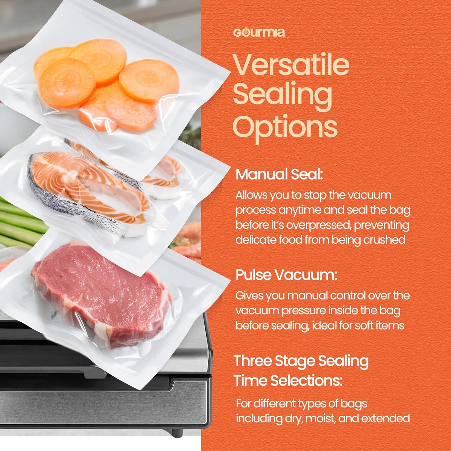 Máquina Selladora al Vacío Gourmia GVS1415 15 L/min Acero Inoxidable