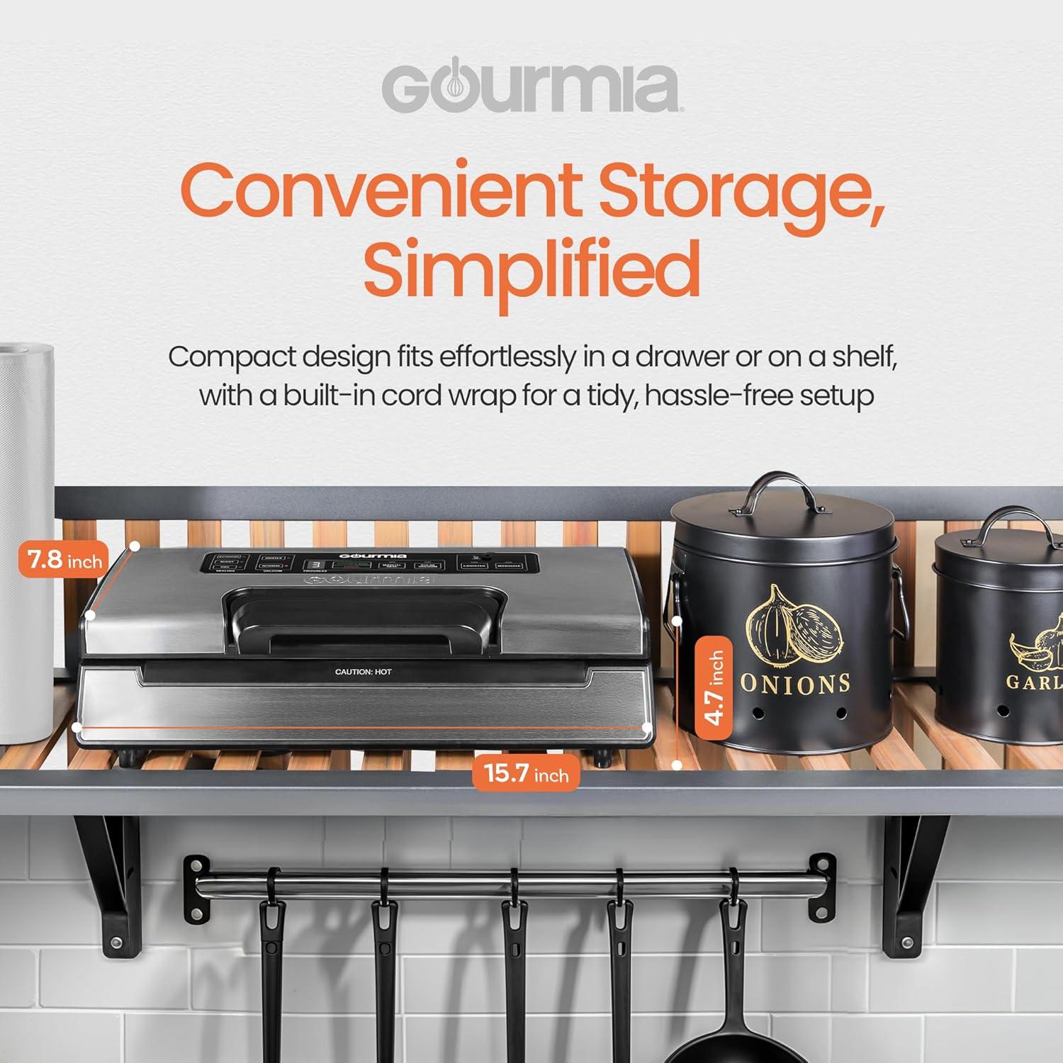 Máquina Selladora al Vacío Gourmia GVS1415 15 L/min Acero Inoxidable