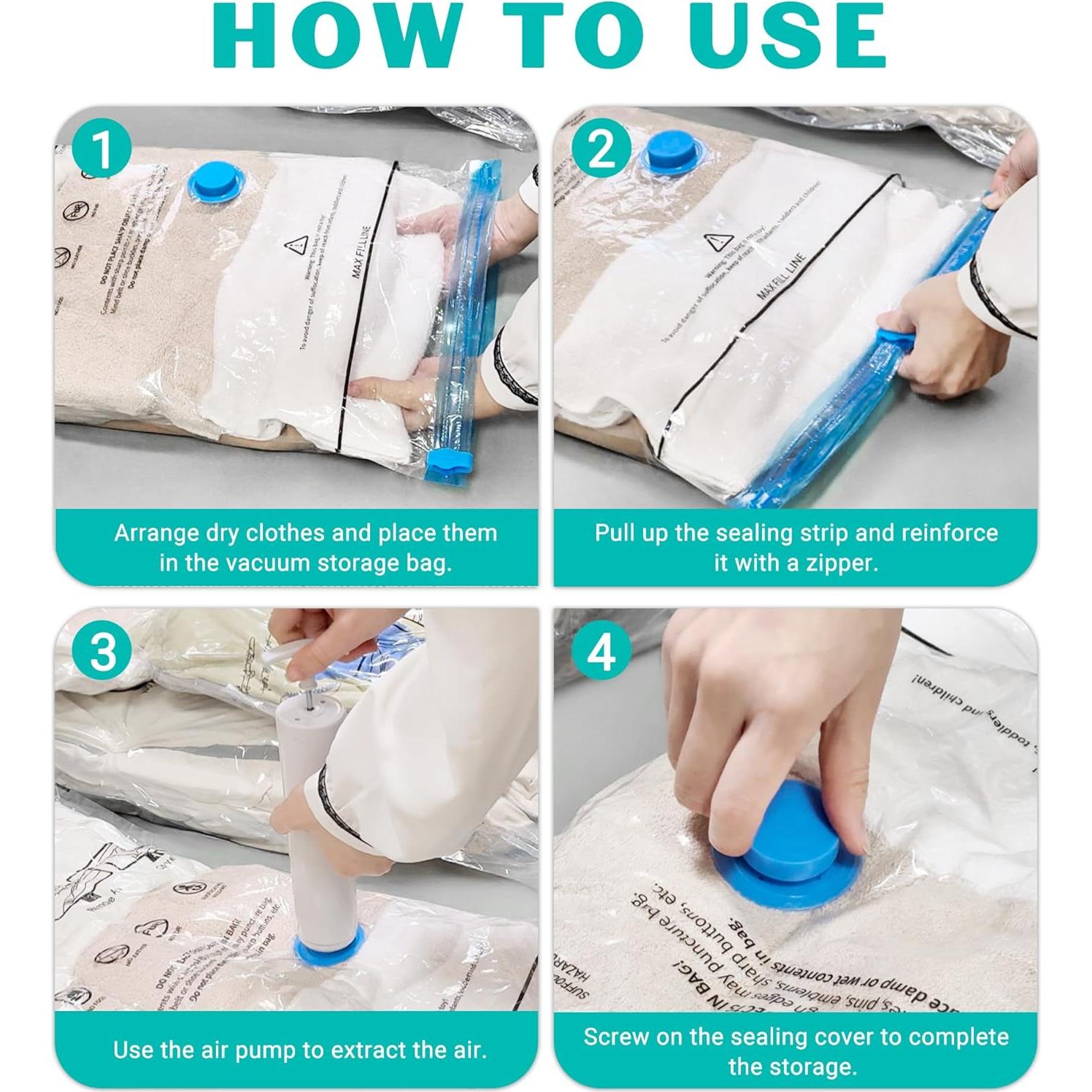 Paquete 15 Bolsas Almacenamiento Vacío ZOESTORAGE 1,15 kg