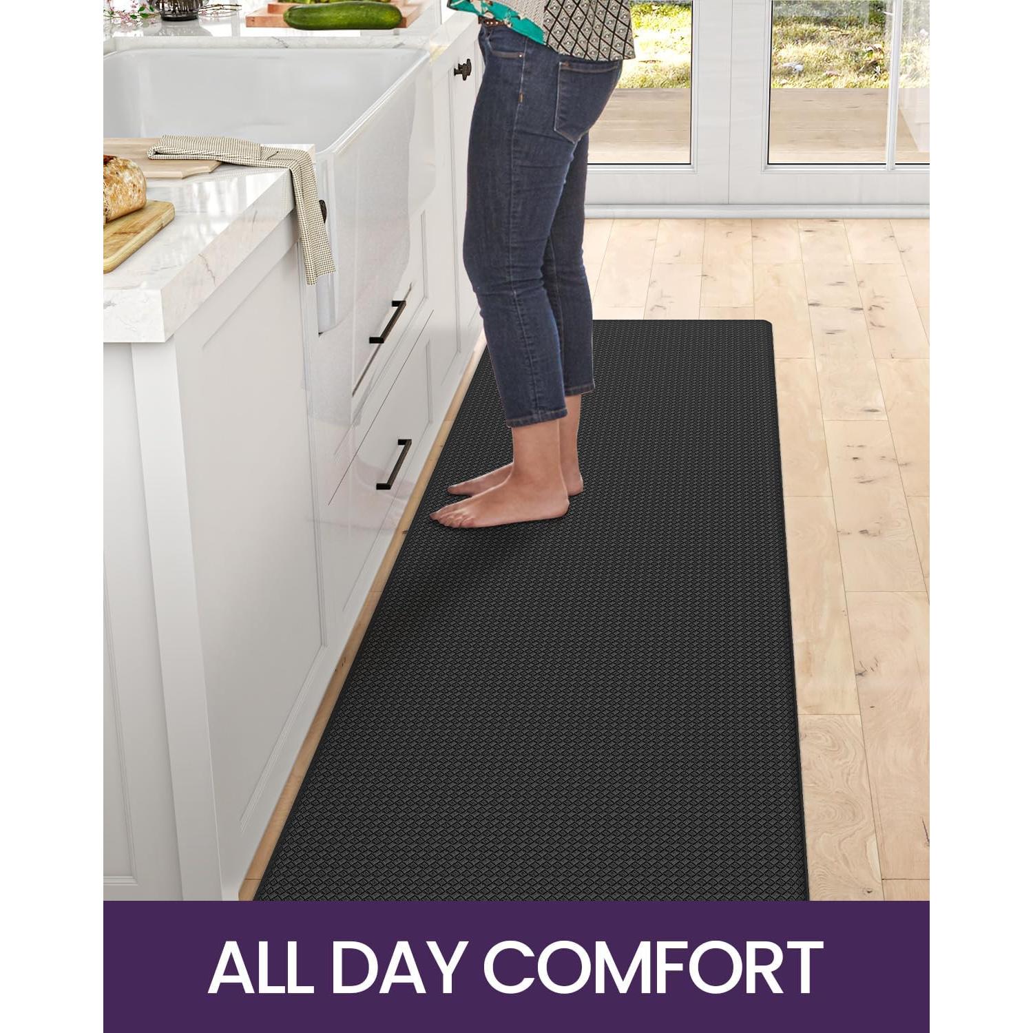 Mats de Cocina DEXI Antifatiga Acolchados 238x58 cm Negro