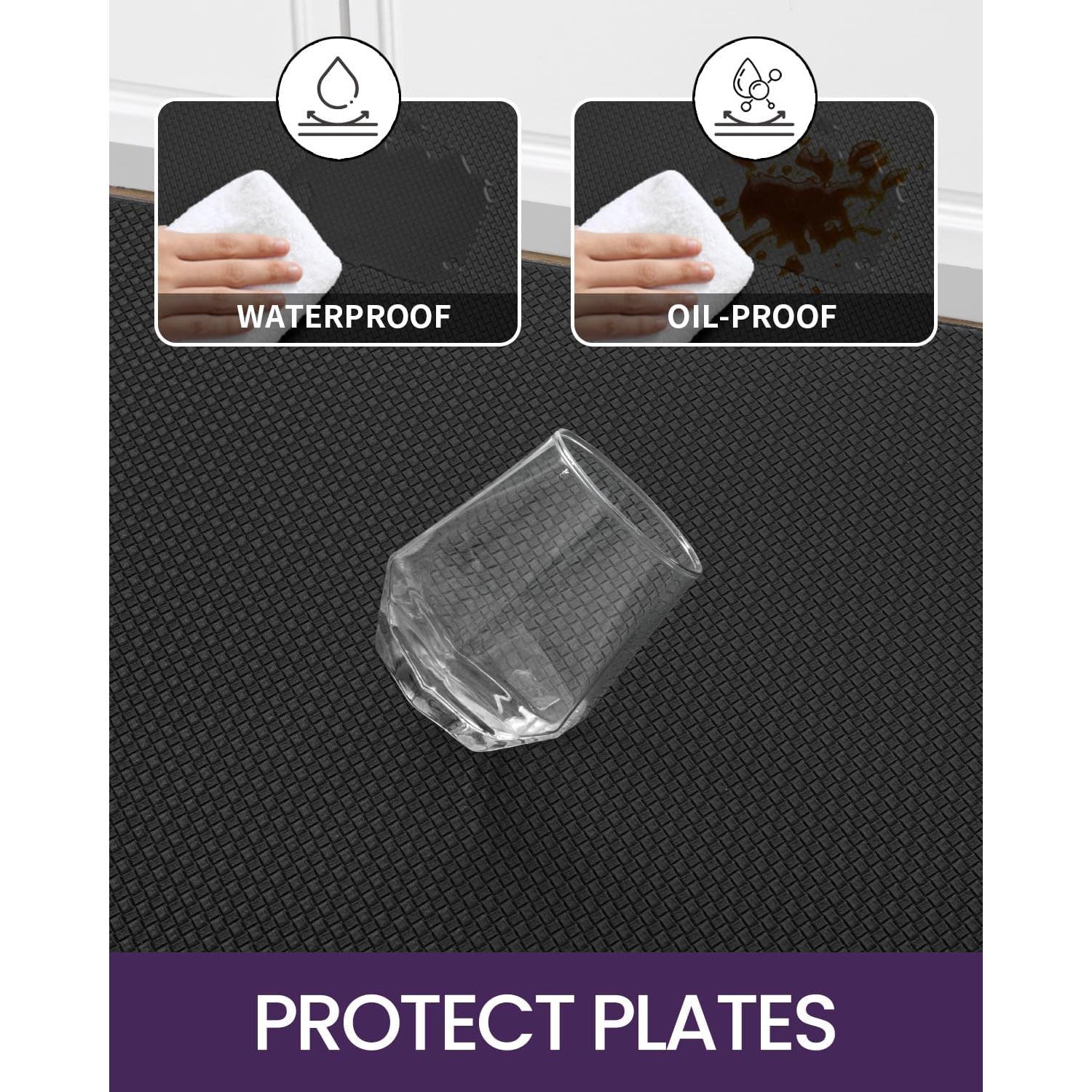 Mats de Cocina DEXI Antifatiga Acolchados 238x58 cm Negro