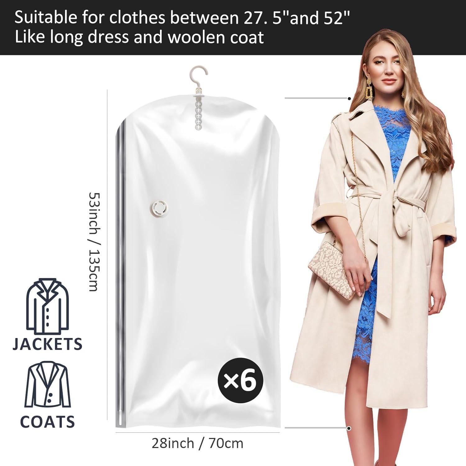Bolsas de Almacenamiento al Vacío Colgantes VELMADE 6 Pzas 135x70 cm