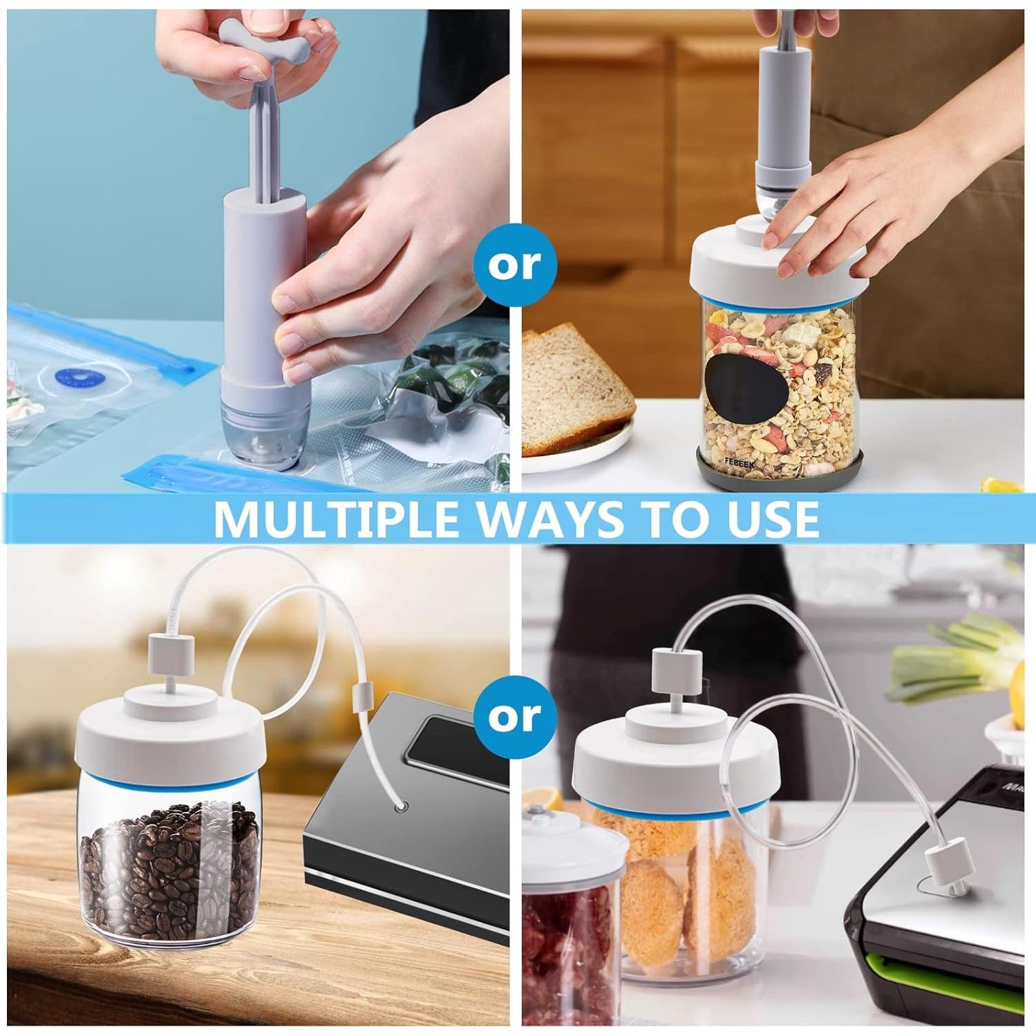 Kit Sellador al Vacío BUVLIVU para Frascos Mason y FoodSaver