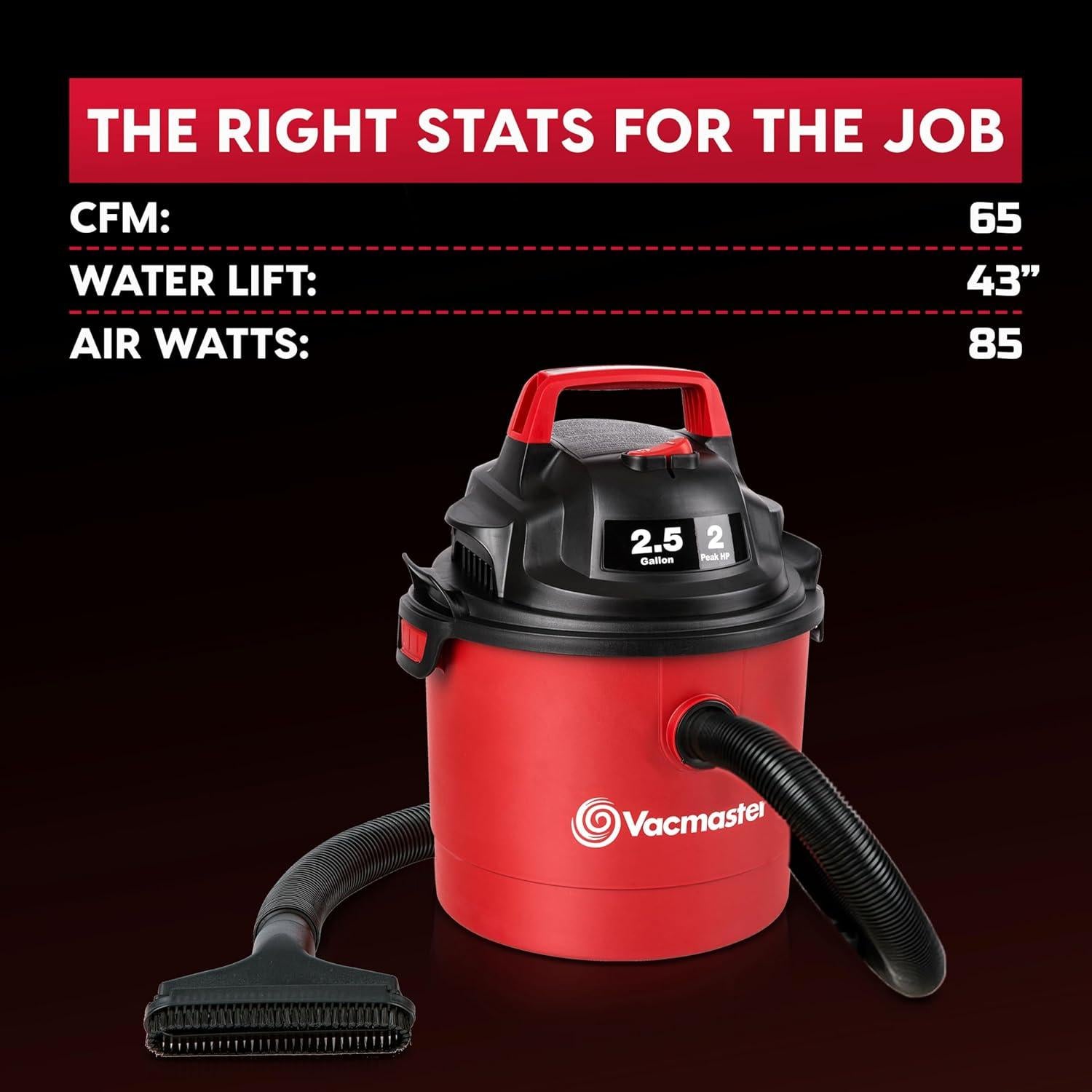 Aspiradora Húmeda/Seca Vacmaster 2.5 Gal 2 HP Montable