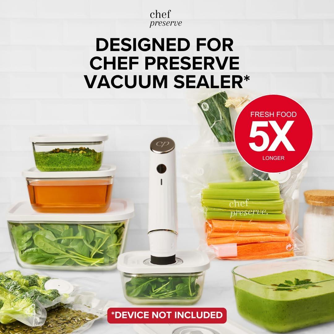 Set de 3 Contenedores de Vacío de Vidrio Chef Preserve