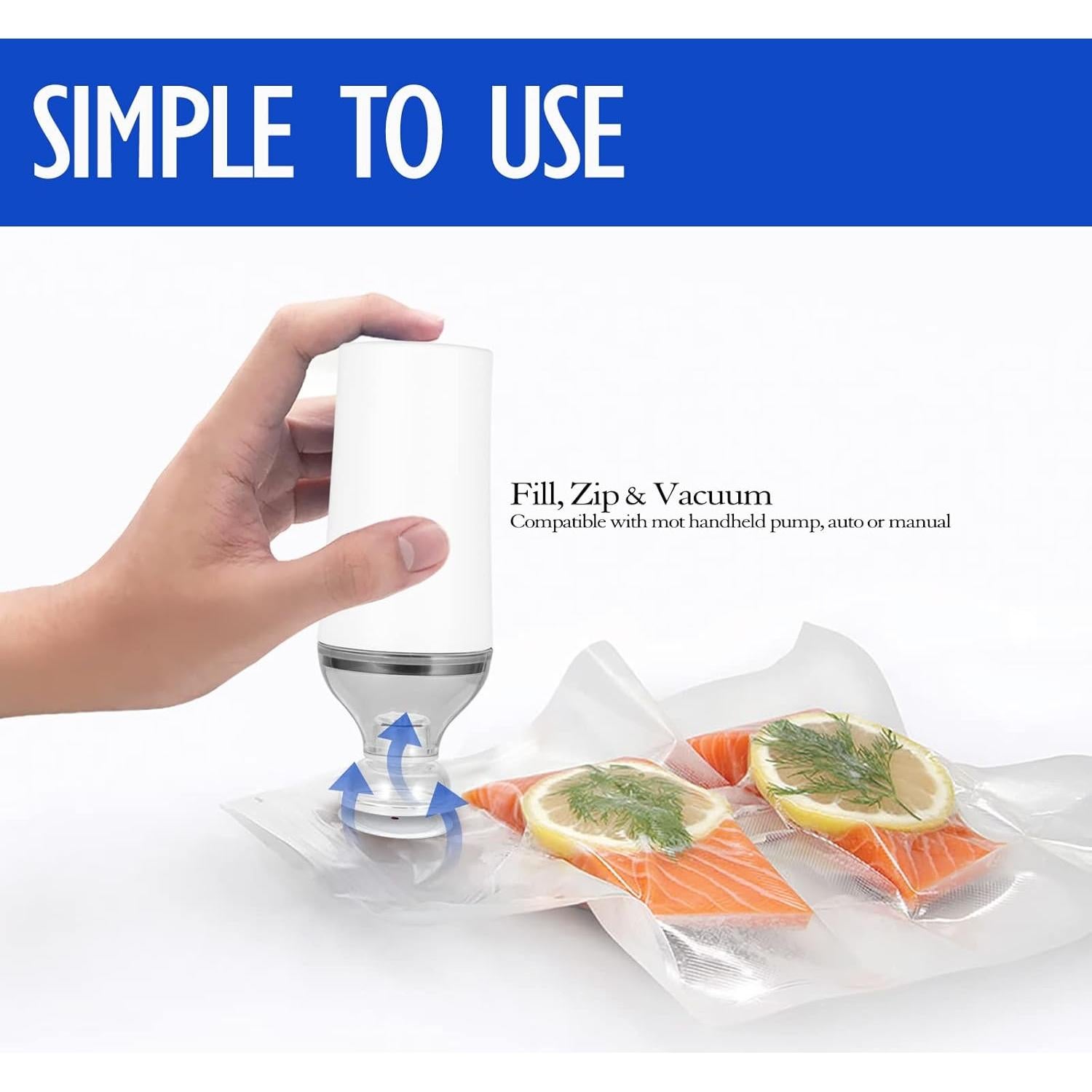 Sellador de Alimentos al Vacío VICARKO Portátil USB con 5 Bolsas