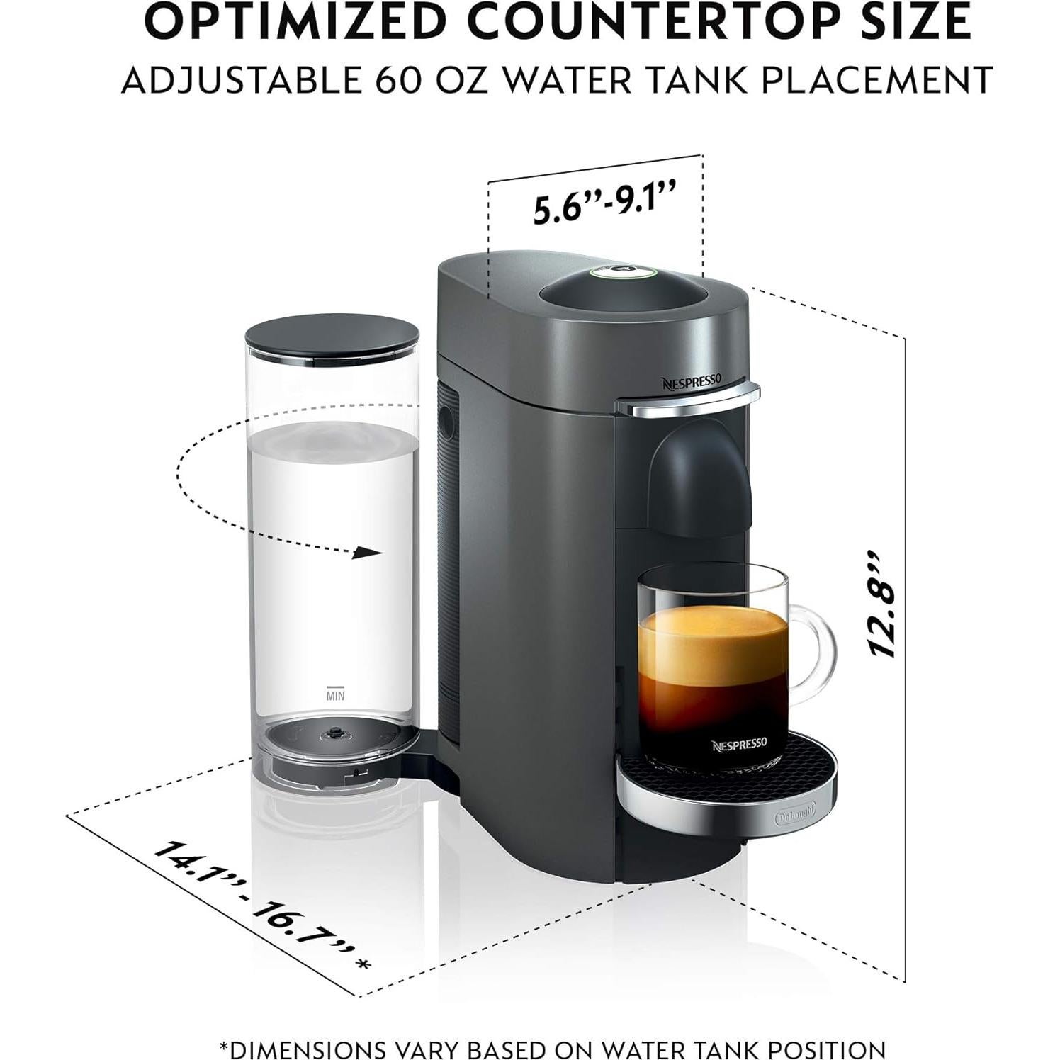 Cafetera Espresso Nespresso VertuoPlus De'Longhi Titan 1.18L
