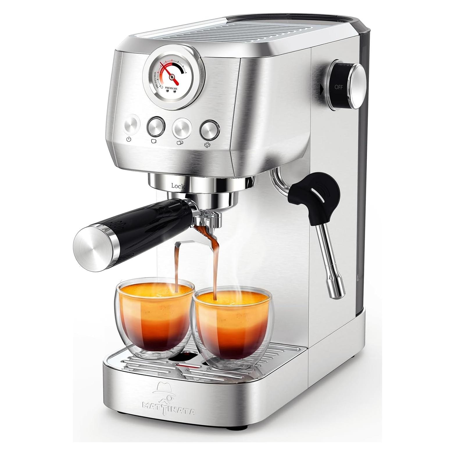 Cafetera Espresso MAttinata I'alba Pro 20 Bar Acero Inoxidable