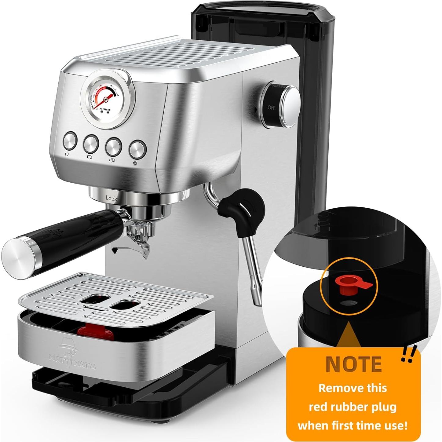 Cafetera Espresso MAttinata I'alba Pro 20 Bar Acero Inoxidable