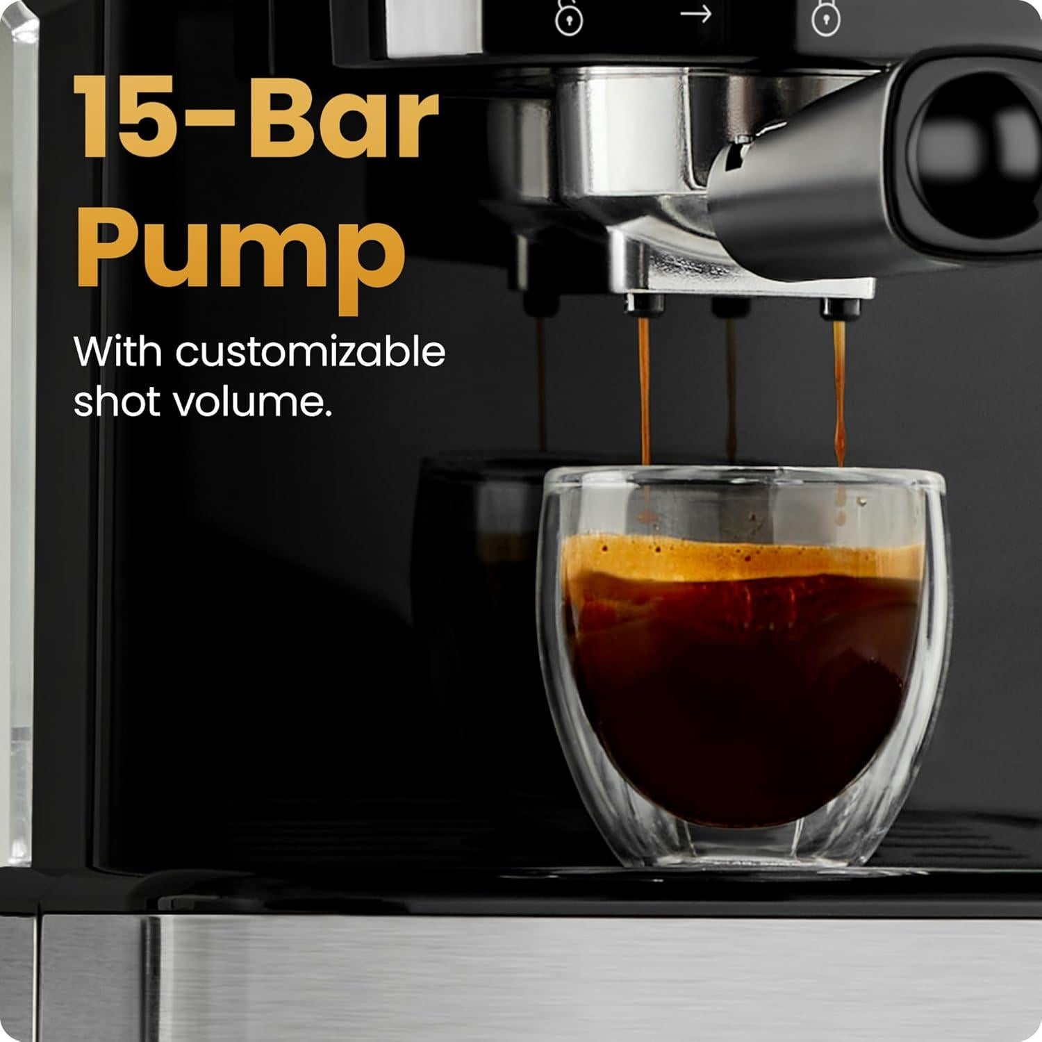 Máquina de Espresso Chefman CraftBrew 15 Bar con Espumador 1.5L