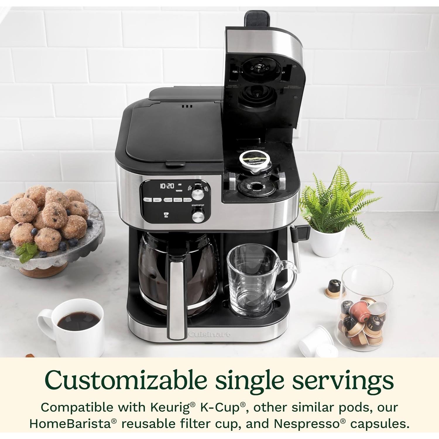 Cafetera Cuisinart Coffee Center Barista Bar 4-en-1 12 Tazas Negra