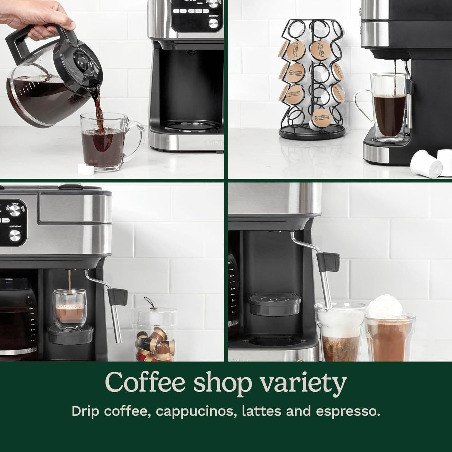 Cafetera Cuisinart Coffee Center Barista Bar 4-en-1 12 Tazas Negra