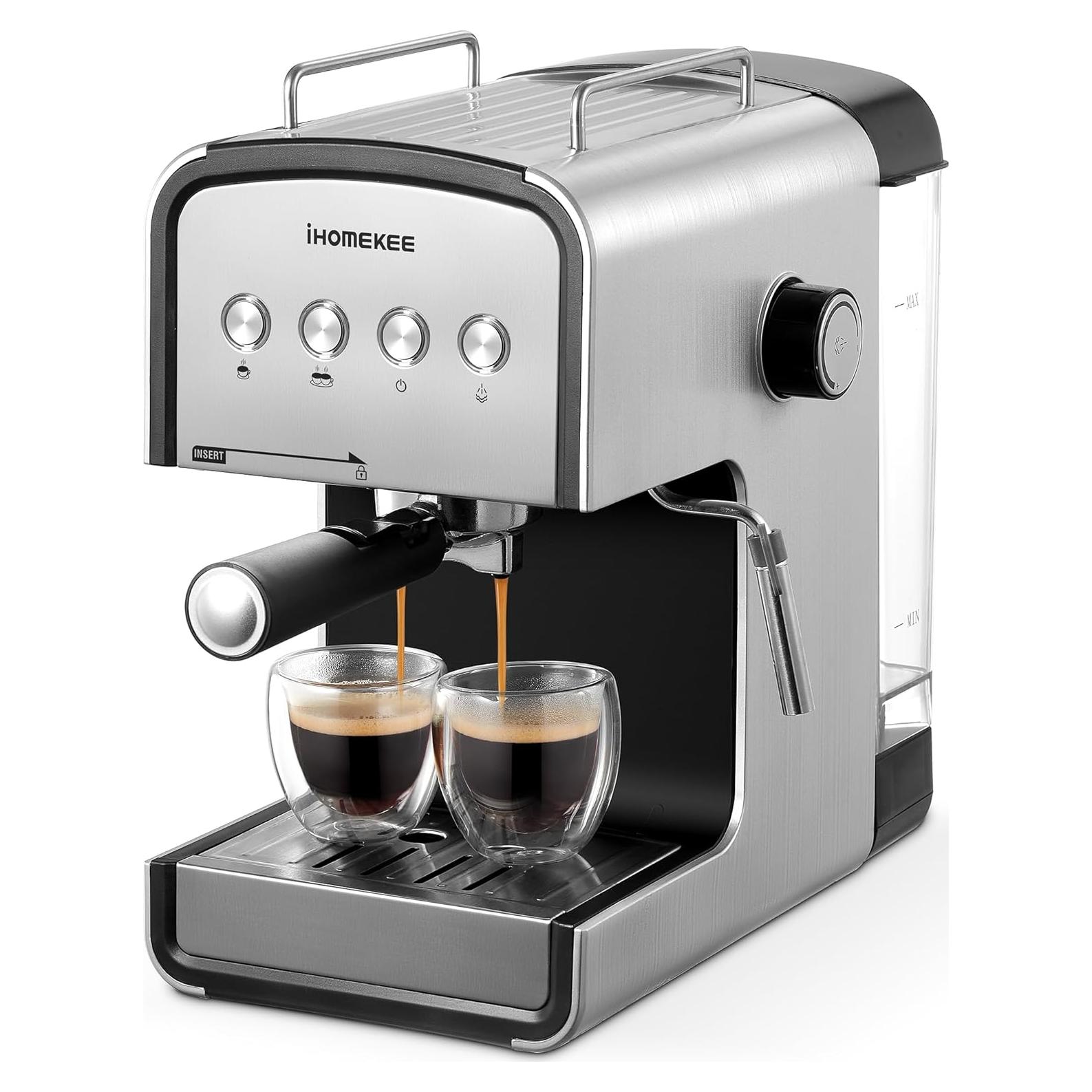 Espresso machine, CM6822 15 Bar Coffee Maker for Cappuccino and Latte Maker With Milk Frother, Removable Water Tank, Fast Heating Coffee Machine for Home, Office