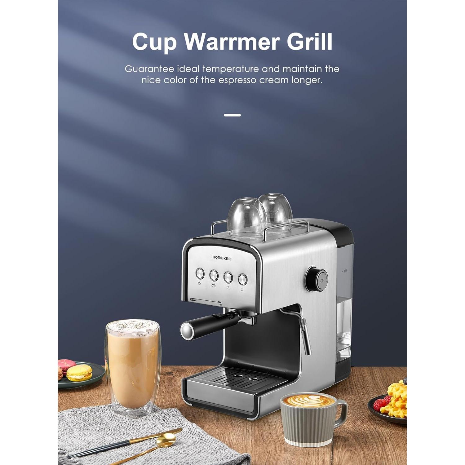 Espresso machine, CM6822 15 Bar Coffee Maker for Cappuccino and Latte Maker With Milk Frother, Removable Water Tank, Fast Heating Coffee Machine for Home, Office