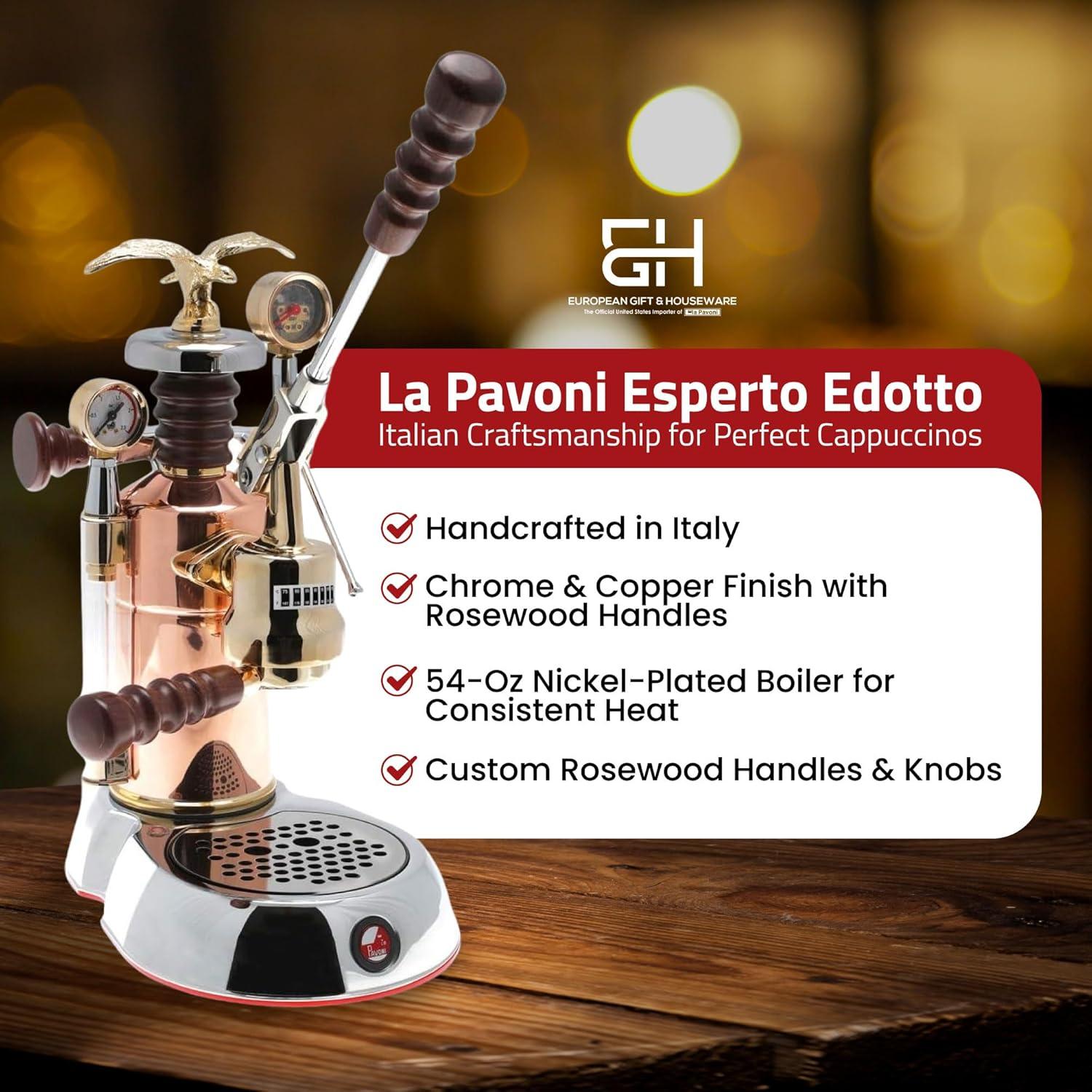 Máquina de Espresso La Pavoni Esperto Edotto 1.53L Cromo/Cobre