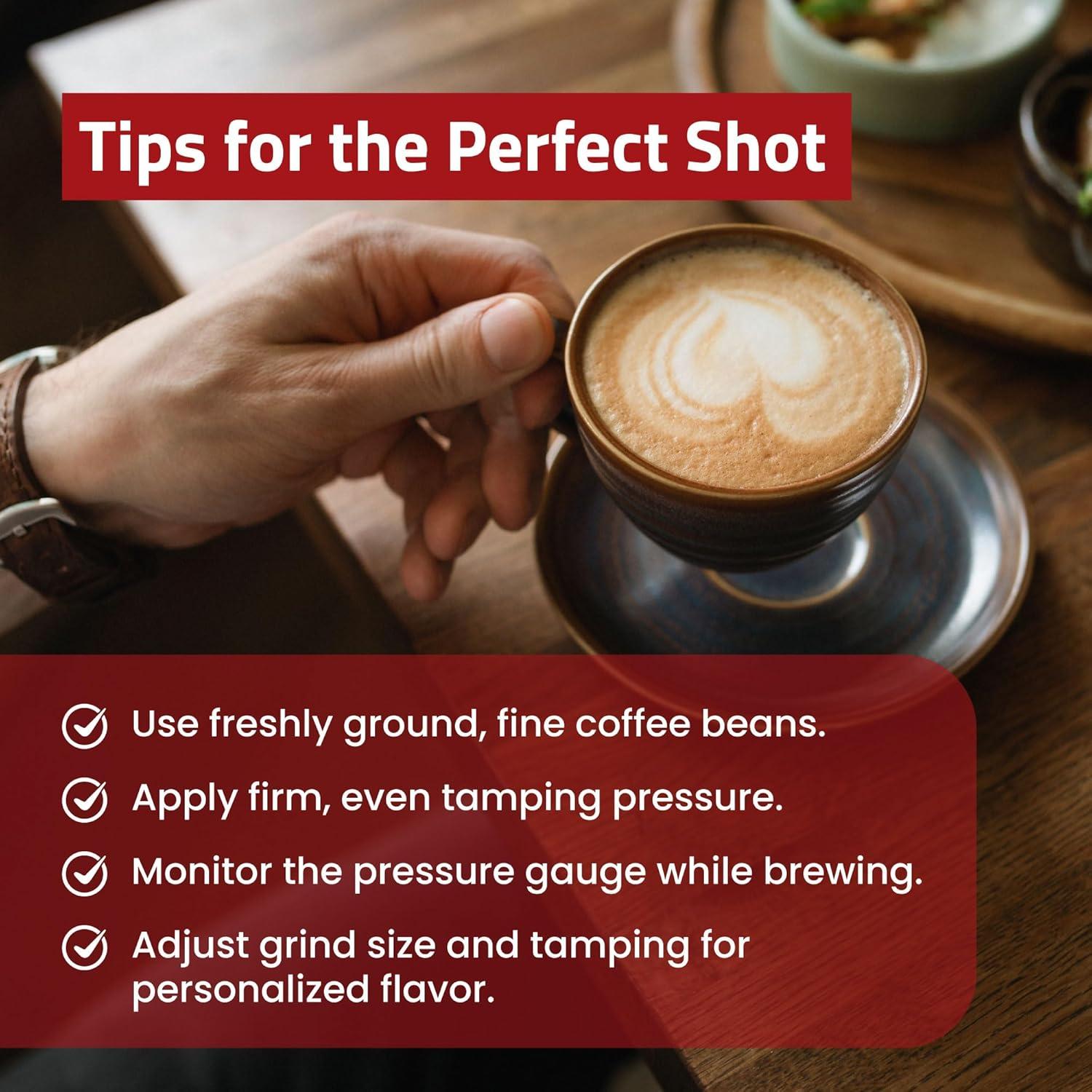 La Pavoni PC-16 Professional Espresso Machine - 16-Cup Capacity Lever Espresso Maker - Chrome Finish- Solid Brass 38oz Boiler - Dual Frothing Systems & Mounted Pressure Gauge - Made in Italy