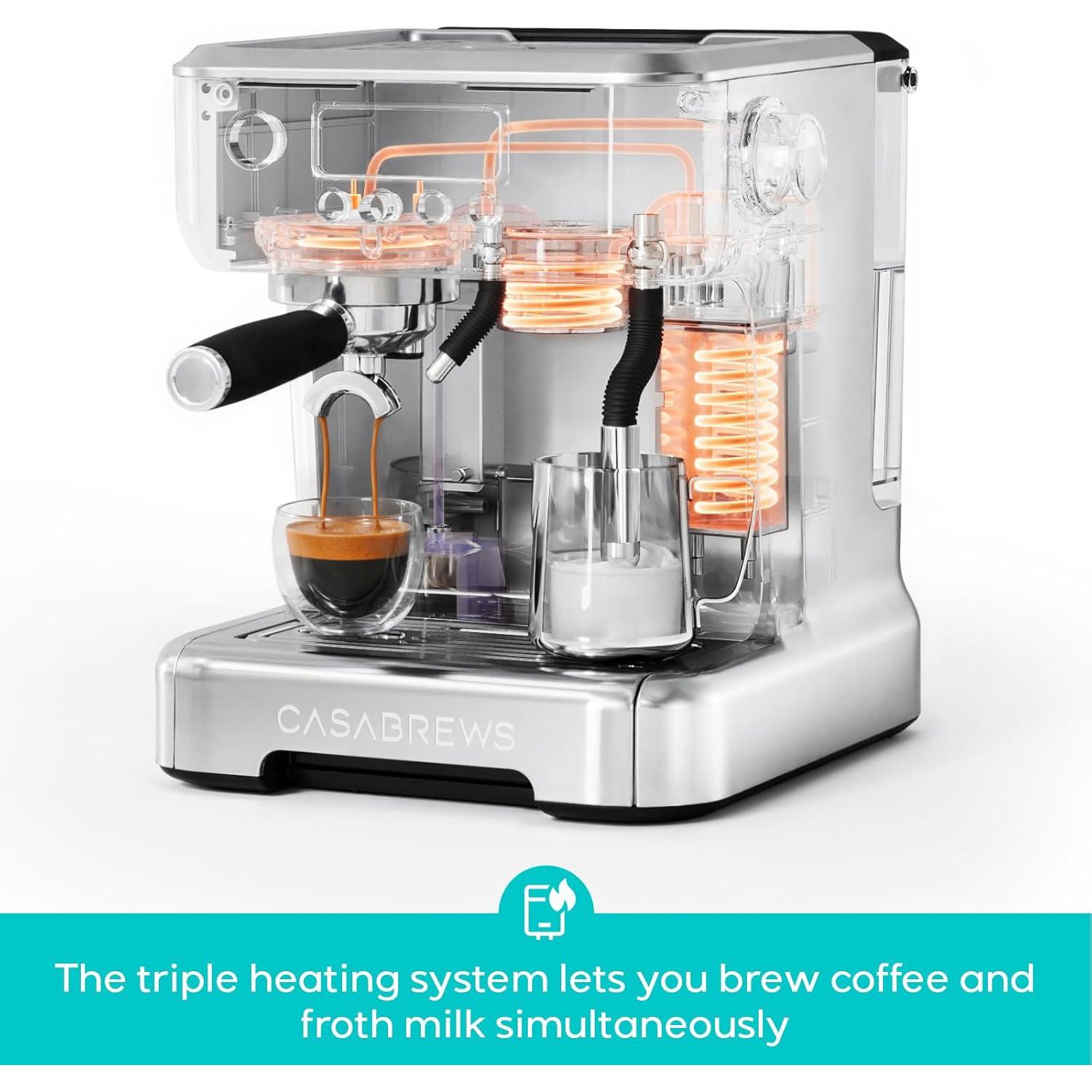 Máquina de Espresso CASABREWS Neutron Pro 20 Bar con Espumador Automático